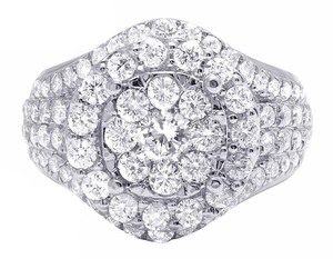 Halo Style Moissanite Round Diamond In S925 Sterling Silver Engagement Wedding Gift <b>Ring</b> For Women - Product Image 2
