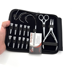 Herramienta de extensiones de cabello con lazo de cuentas Micro Links, alicates de prensa de microperlas, aguja de tracción hecha de acero inoxidable duradero, logotipo personalizado - Product Image 6