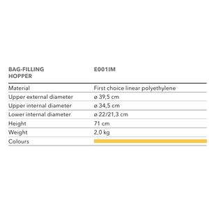 Trémie en polyéthylène pour remplissage manuel de sacs, compatible avec les systèmes Elf-Supporting - Product Image 3