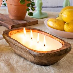 Bol à bougie en bois de style vintage pour la maison et les restaurants, porte-bougie en bois fait à la main, bol à bougie décoratif en bois - Product Image 2