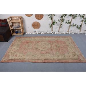 Tapis Patchwork en Laine Vert Beige Vintage Grand 4.9X8 pieds Style Classique Abstrait 10mm Peluche Forme Rectangulaire Latex Polyester - Product Image 1