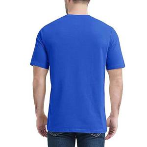 Couleur bleue vêtements pour hommes chemises à col rond grande taille haute rue Style coton Polyester respirant avec poche hommes t-shirt 2025 - Product Image 2