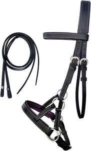 Bride de cheval en cuir à traction latérale de la meilleure qualité-Bride Western Bitless avec harnais en peau de vache américaine - Product Image 4