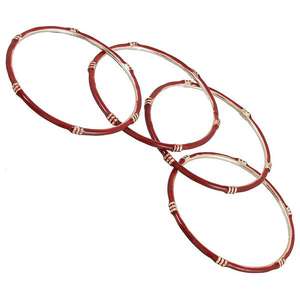 Kriaa 1401121_2.6 Lot de 4 Bracelets Fashion Bracelet plaqué or bordeaux - Product Image 1