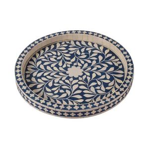 Bandeja con incrustaciones de huesos Bandeja de servicio hecha a mano Incrustaciones de huesos de lujo Ramadán Desayuno Comida Fruta Café Té Bandeja decorativa a bajo precio - Product Image 6