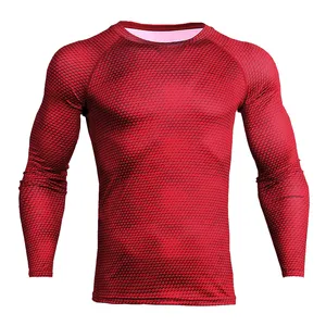 Ganzer Verkauf Kompression Ela stane Herren Langarm T- Shirt Gym Muscle Fit Rash Guard Für Männer. Mit Anpassung