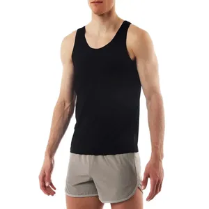 2024男士休闲棉背心肌肉男士风格无袖健身纵梁背心针织健美健身房训练男孩
