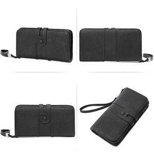 กระเป๋าสตางค์แบบยาวสำหรับผู้หญิงหนังแท้ความจุมากมีที่ใส่บัตรแบบยาวพร้อมโลโก้วัสดุพีซีสำหรับสุภาพสตรี - Product Image 3