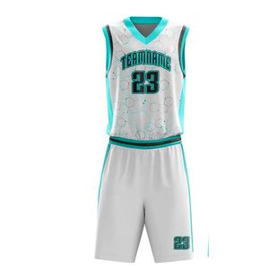 Vente en gros d'uniformes de basket-ball pour hommes maillots imprimés élégants avec short OEM ODM kits d'équipe personnalisés vêtements de sport personnalisés en vrac - Product Image 3