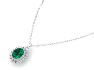 REYES Manufacturer Direct Sale 14K <b>Gold</b> Oval Cut 2.5 Carat <b>Emerald</b> Gemstone with Moissanite Pendant <b>Necklace</b> Women Gifts Jewelry - Product Image 3