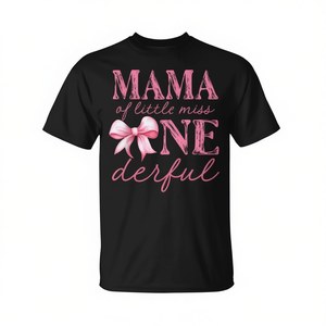 T-shirt rose avec nœud pour le premier anniversaire de Little Miss Onederful - Product Image 2