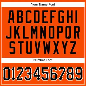 Camiseta de béisbol auténtica en blanco y negro a rayas naranja personalizada - Product Image 5