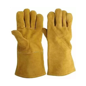 Meilleur prix Gants de soudage en cuir de vache avec une excellente qualité Gants de soudage Tig longs en cuir résistants à la chaleur - Product Image 1