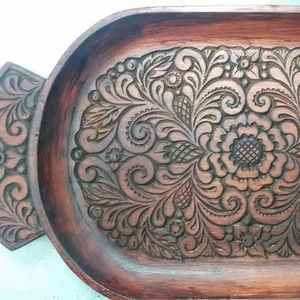 JEEP PLATEAU IMPRIMÉ EN BOIS MEILLEURE QUALITÉ SCULPTÉ Forme carrée disponible et artisanat indien meilleur échantillon Offre Spéciale - Product Image 1