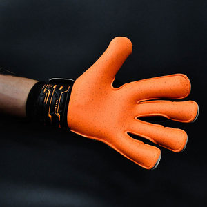 Premium Quality Orange <b>Quartz</b> German Latex Goalkeeper Gloves Custom Logo Design Breathable Soccer Football Gloves for Sale - Product Image 2