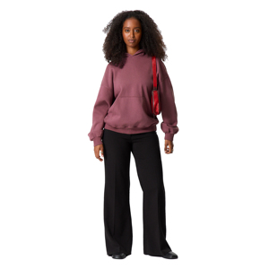 Sweat à capuche oversize décontracté en molleton 100 % coton de haute qualité, avec logo 3D en relief sur le devant, écologique, pour femme - Product Image 1