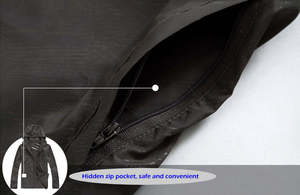 เสื้อแจ็คเก็ตซอฟต์เชลล์กันน้ำกันลมมีฮู้ดสำหรับผู้ชาย เหมาะสำหรับการเดินป่า วิ่ง ปั่นจักรยาน และกิจกรรมกลางแจ้ง  สามารถปรับแต่งโลโก้ ซิป และลายพิมพ์ได้ - Product Image 4