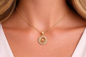 925 Sterling <b>Silver</b> 14k Gold Vermeil Zircon Spiral Pendant Minimalist Circle <b>Necklace</b> Luxury Jewelry Birthday Gift Unisex - Product Image 5