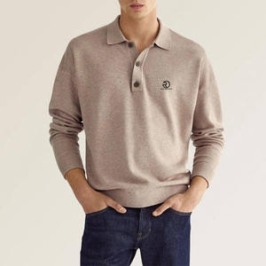 Nouveauté, polo d'été à manches longues en coton fabriqué en gros avec logo personnalisé, t-shirt d'affaires de haute qualité pour hommes - Product Image 5