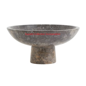 Bol de piédestal en marbre naturel blanc fabriqué à la main élégant service de fruits décoratif pour la décoration de maison de luxe et l'affichage de Table de cuisine - Product Image 5