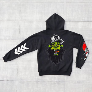 Ventes en gros de sweats à capuche en coton personnalisés avec fermeture éclair pour hommes, manches longues, surdimensionnés, écologiques, teints en uni, impression numérique rapide - Product Image 1