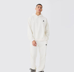 Conjunto Deportivo Informal de Felpa para Hombre, con Capucha, Ecológico, Transpirable, 100% Algodón, de Dos Piezas - Product Image 1