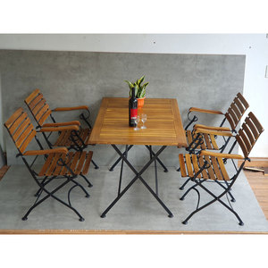 Modern Design Outdoor <b>Foldable</b> <b>Table</b> Set (120x75cm) and 4 Chairs CBCF288 - Product Image 2