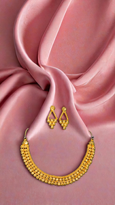 Boucles d'oreilles collier faites en Inde avec plaqué or 22 carats style unique pour femmes ensemble de boucles d'oreilles collier bijoux par les exportateurs - Product Image 3