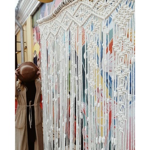 Cotton Boho Macrame Wall Hanging Beautiful Tassel Pattern <b>Curtain</b> for Wedding Decor Eco-Friendly Rattan Material for Restaurants - Product Image 2