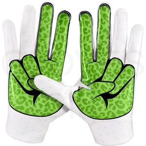 GANTS City Supply! Gants de football américain pour adultes en cuir PU de qualité supérieure, antidérapants, coupe-vent, avec sangle de poignet réglable - Product Image 2