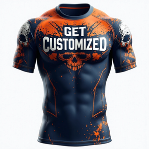 MMA personalizado Rash Guard desarrollado para atletas con compresión de control de humedad y mangas kimono de jiu jitsu - Product Image 4