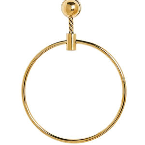 Anneau de serviette en métal cercle de luxe fabriqué à la main populaire nouveau support de rangement lourd solide en laiton non laqué pour salles de bain - Product Image 1