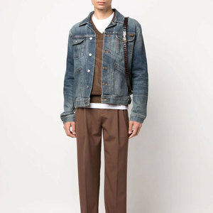 Veste en jean pour homme de haute qualité, fabriquée en usine, col montant personnalisé, style streetwear, nouveauté pour l'hiver - Product Image 2