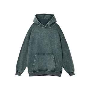 Nueva llegada Unisex Pullover Stone Washed Hoodie alta calidad 100% algodón personalizado hombres Heavyweight Vintage Oversized Acid Winter - Product Image 5