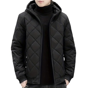 Custom Logo <b>Waterproof</b> Breathable Thick Winter <b>Puffer</b> <b>Jacket</b> for Men <b>with</b> <b>Hood</b> Polyester Filling Canvas Fabric <b>Puffer</b> <b>Jacket</b> - Product Image 4