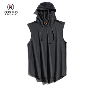 Summer Workout Gym Hoodies Cotton <b>Top</b> with Breathable Cut-Off Sleeve Hooded <b>Tank</b> <b>Tops</b> for Bodybuilding - Product Image 4