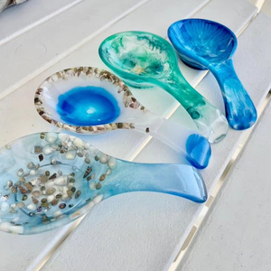 COLORFUL RESIN VIBRANT HANDMADE 100% Resin <b>Salad</b> Servers Set for Home and Hotel Use Includes Ice Cream <b>Spoon</b> <b>Salad</b> Serving - Product Image 1
