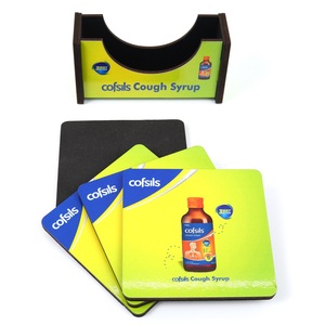 Sous-verres Cofsil de qualité supérieure (lot de 4) avec support personnalisé (avec boîte) MDF Laminage brillant EVA - Product Image 2