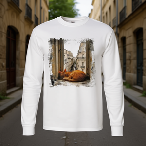 T-shirt a maniche lunghe Sleeping Cat In Paris - Product Image 3