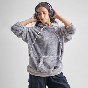 Fit2Fight Factory Fast Ship <b>Fur</b> Fabric <b>Hoodie</b> Women's Hoodies In Grey Color Sweatshirts Sample Available Festival Gifts - Product Image 4