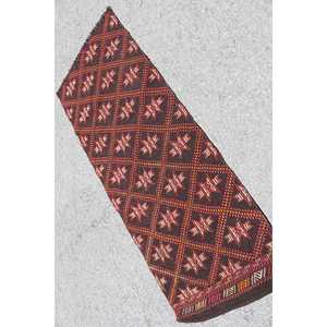 Tapis turc vintage 2,5 x 6,2 pieds, tapis d'appoint, tapis Kilim rouge à bords - Product Image 2