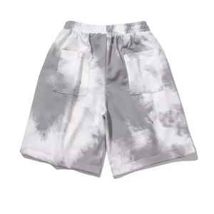 กางเกงขาสั้นผู้ชายผ้าฝ้ายฟอกสีแบบวินเทจผ้าเฟรนช์เทอร์รี่สกรีนพิมพ์ลาย - Product Image 3