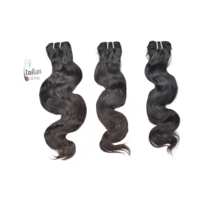 Paquets noirs de qualité alignés sur les cuticules brutes non transformées lâche vague profonde fabrique des extensions de cheveux humains Body Wave South Indian - Product Image 3