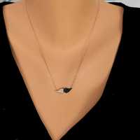 Collier pour femme en acier inoxydable avec ailes d'ange, pierres en zircone cubique blanches, serti pavé, 41 cm, plaqué or rhodié, cadeau chrétien