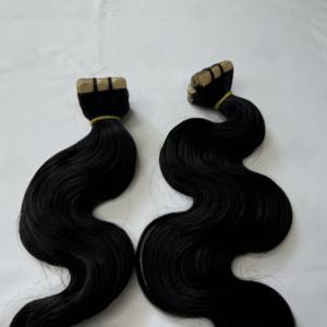 Cinta ondulada de cuerpo crudo vietnamita en extensiones de cabello cinta de cabello humano virgen No química dibujada Doble - Product Image 2