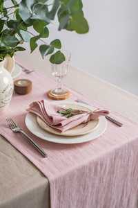 Chemin de table en lin durable de couleur unie pour un usage quotidien et des occasions spéciales Doublure en tissu de table pour la maison et l'hôtel - Product Image 6