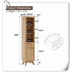 Jamela 30,5 ''Tocador de baño individual independiente moderno Gabinete de lino de madera maciza con parte superior de cerámica - Product Image 2
