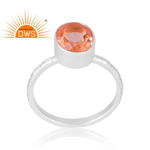 Nuevas llegadas 925 anillo de piedras preciosas de cuarzo morganita doble de plata esterlina joyería personalizada para mujer regalo para ella - Product Image 1