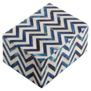 Cajas de Madera y Hueso, Amplia Gama de Cajas Decorativas Indias de Madera y Hueso con Diseño en Zigzag Verde para Decoración del Hogar - Product Image 5