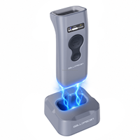 Pemindai Barcode 2D Nirkabel HC-302DZ dengan Dudukan Pengisian Daya Pintar Bluetooth 2.4G USB Pembaca Kode QR untuk Gudang Ritel